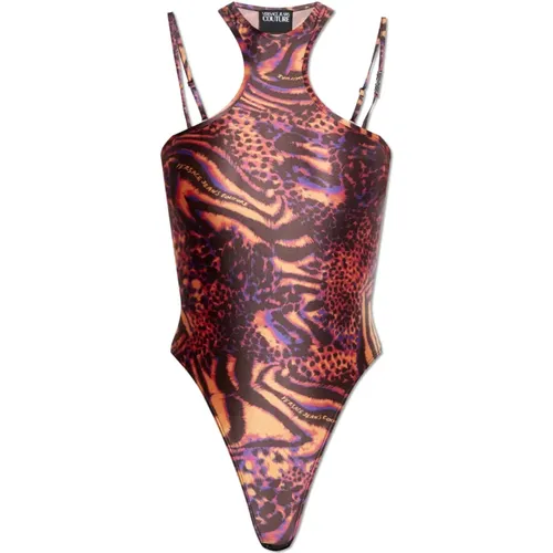 Body, female, , Size: XS Animal print bodysuit - Versace Jeans Couture - Modalova