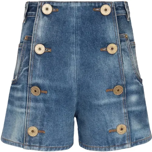 Denim shorts with buttons Balmain - Balmain - Modalova