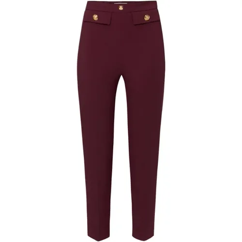 Logo Rivet Stretch Crepe Knöchelhose - Elisabetta Franchi - Modalova