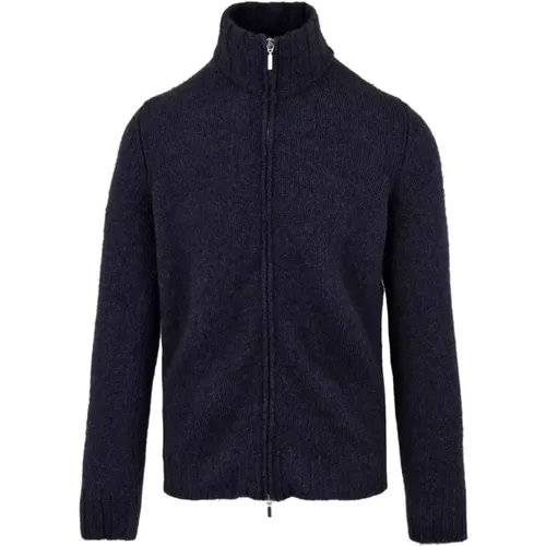 Full Zip Sweater for Men , male, Sizes: M, L, S - Filippo De Laurentiis - Modalova
