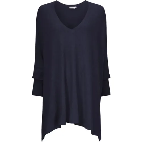 Flattering Loose-Fit Navy Top with Long Sleeves , female, Sizes: S, XL, L, M, XS, 2XL - Masai - Modalova