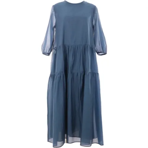 Cotton and Silk Voile Dress , female, Sizes: S, 2XS - Max Mara - Modalova