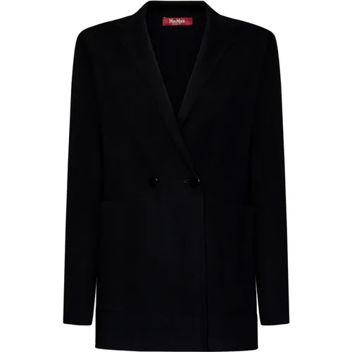 Schwarzer Zweireihiger Blazer Oberbekleidung , Damen, Größe: M - Max Mara - Modalova