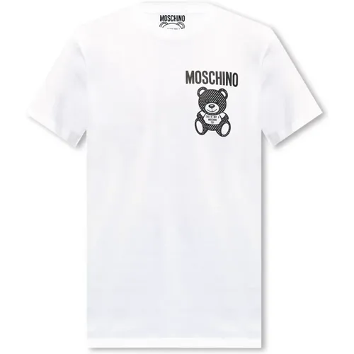 T-shirt with logo , male, Sizes: 2XL, L - Moschino - Modalova