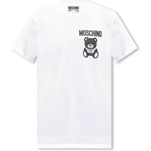 T-shirt with logo , male, Sizes: XL - Moschino - Modalova