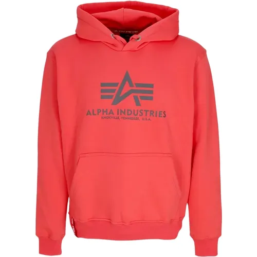 Hoodies, male, , Size: S Red Hoodie with Kangaroo Pocket - alpha industries - Modalova