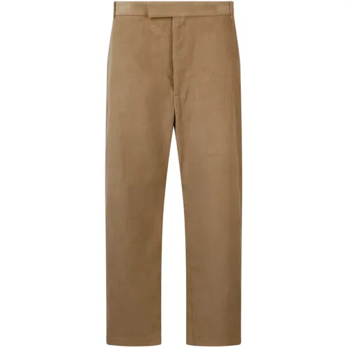 Thom , Straight Trousers, male, , Size: M Corduroy Straight Trousers - Thom Browne - Modalova