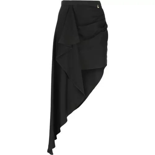 Draped Asymmetric Miniskirt , female, Sizes: S - Elisabetta Franchi - Modalova