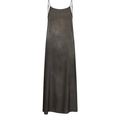 Midi Dresses, female, , Size: M Grey Ombre Silk Dress Ankle Length - UMA Wang - Modalova
