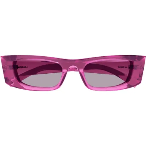 Pink Lila Statement Sonnenbrille , Damen, Größe: 52 MM - Saint Laurent - Modalova