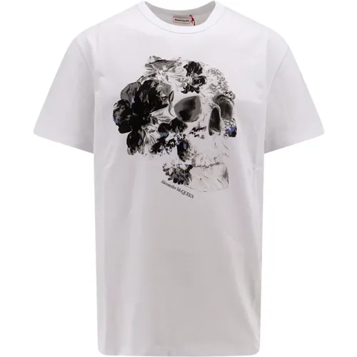 Kultiges Baumwoll-T-Shirt mit ikonischem Schädel , Herren, Größe: L - alexander mcqueen - Modalova