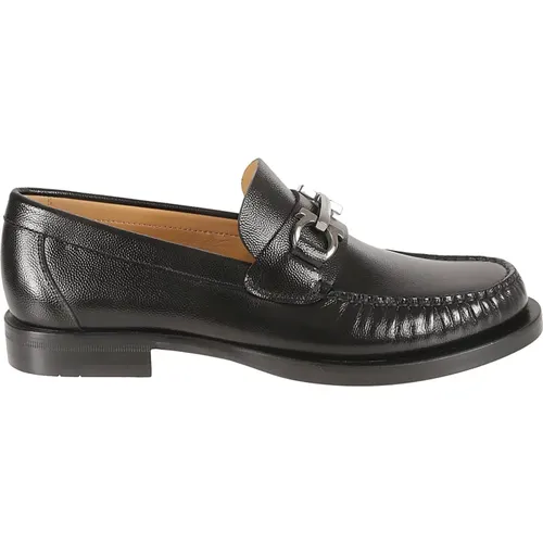 Schwarze flache Schuhe Fort , Herren, Größe: 40 1/2 EU - Salvatore Ferragamo - Modalova