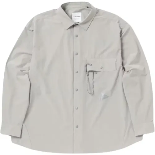 Light Jackets, male, , Size: M Light W Cloth Shirt - And Wander - Modalova