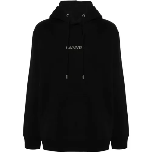 Hoodies, female, , Size: L Embroidered Oversized Hoodie - Lanvin - Modalova