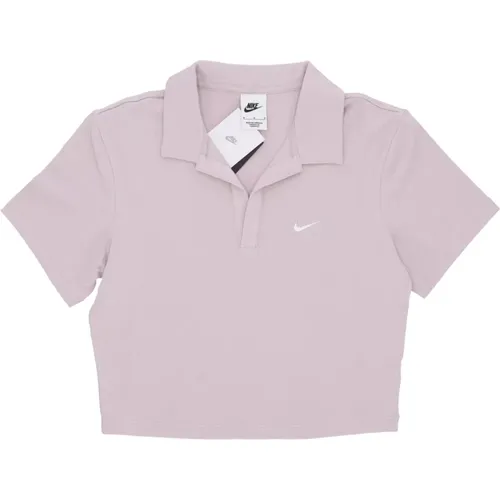 Polo Shirts, male, , Size: XS Essential Polo Crop Top Platinum Violet - Nike - Modalova