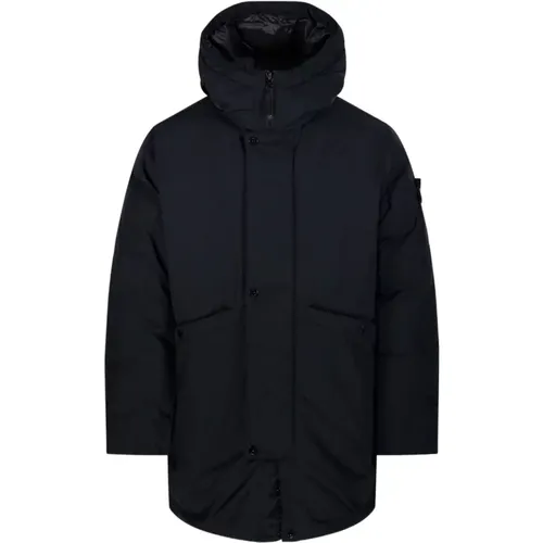 Parkas, male, , Size: XL Hooded Coat Snap Button Fastening - Stone Island - Modalova