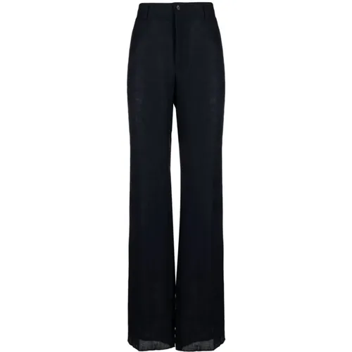 Linen Trousers with Wide Leg , male, Sizes: XL, L, M - Dolce & Gabbana - Modalova