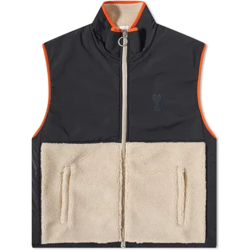 Heart Logo Gilet Vest Jacket , male, Sizes: L - Ami Paris - Modalova