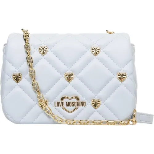 Cross Body Bags, female, , Size: ONE SIZE Quilted Shoulder Bag with Studs - Love Moschino - Modalova