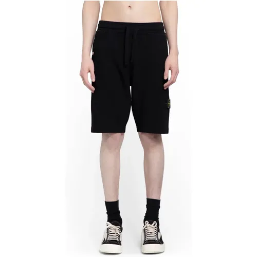 Schwarze Bermuda-Shorts mit elastischem Bund , Herren, Größe: 2XL - Stone Island - Modalova