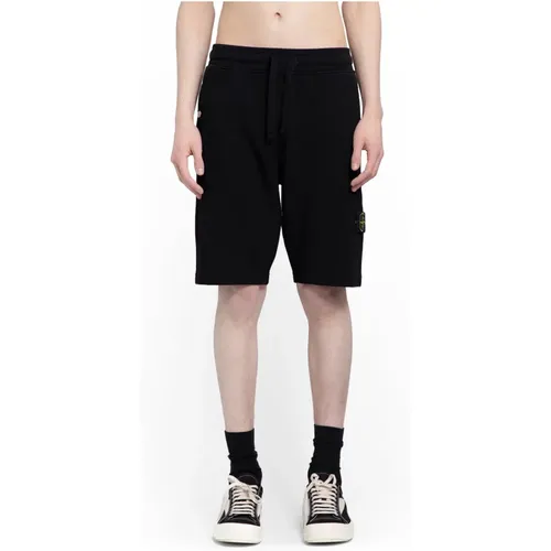 Schwarze Bermuda-Shorts mit elastischem Bund , Herren, Größe: XL - Stone Island - Modalova