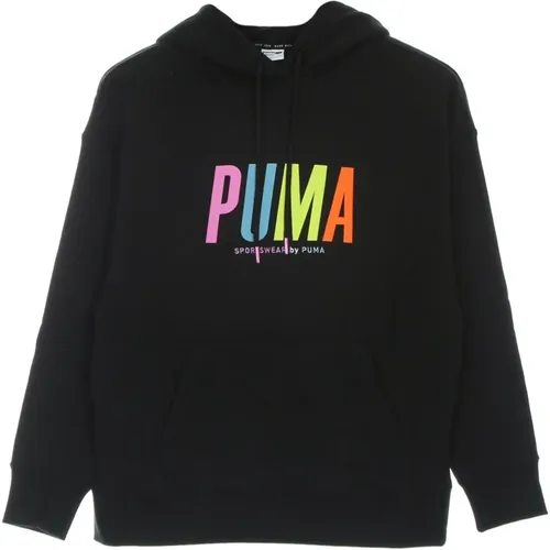 Hoodies, female, , Size: M Graphic Hoodie Lightweight Sweatshirt - Puma - Modalova