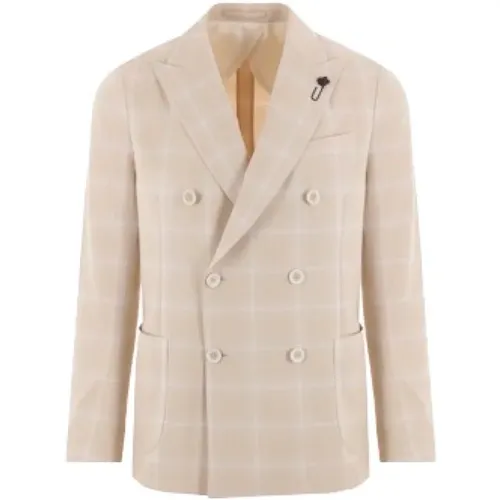 Checkered Double-Breasted Jacket , male, Sizes: M, XL, L - Lardini - Modalova