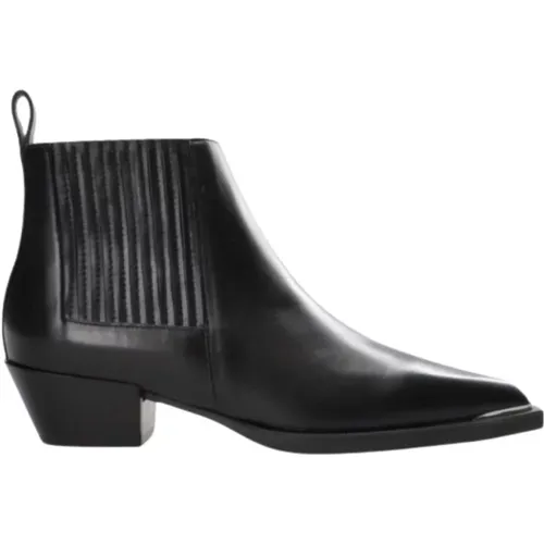 Sleek Tex-Chelseas aus schwarzem Leder , Damen, Größe: 39 EU - Copenhagen Studios - Modalova