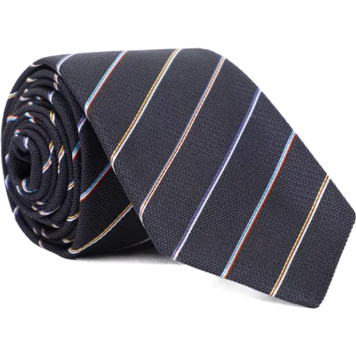 Ties, male, , Size: ONE SIZE Navy Mini Multi Stripe Tie - PS By Paul Smith - Modalova