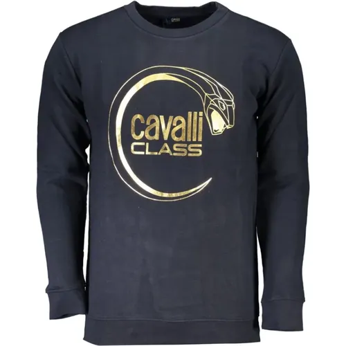 Sweatshirts, male, , Size: 3XL Cotton Sweatshirt with Print Logo - Cavalli Class - Modalova