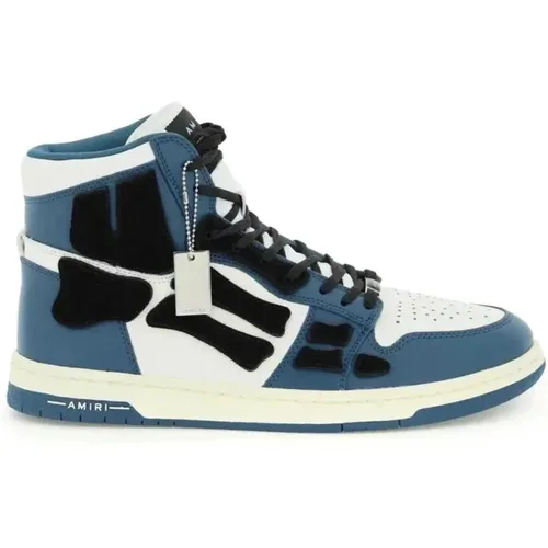 Skeleton High Top Sneakers Blue , male, Sizes: 8 UK, 7 UK - Amiri - Modalova