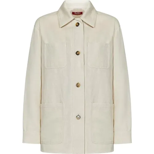 Weiße Jacken mit vorderen Knöpfen und Taschen , Damen, Größe: XS - Max Mara - Modalova