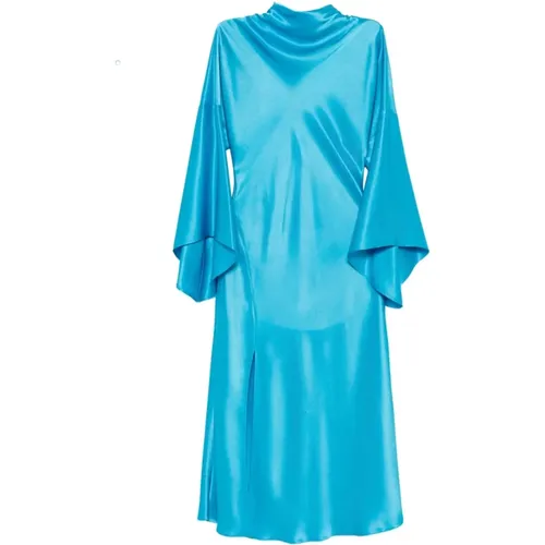 Midi Dresses, female, , Size: S Flared Sleeve High Neck Dress - pinko - Modalova