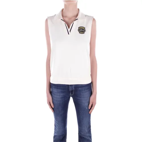 Cream Polo Shirt Logo Front , female, Sizes: XL, L - Lacoste - Modalova