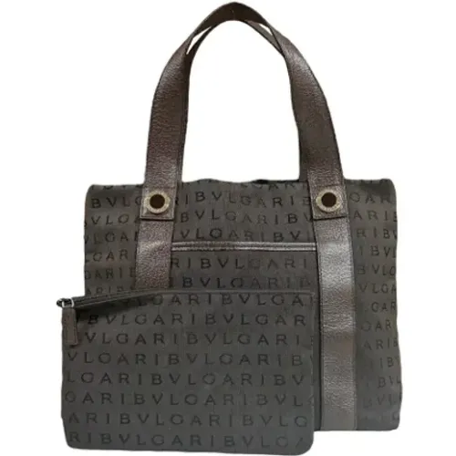 Pre-owned Tote Bags, female, , Size: ONE SIZE Pre-owned Canvas handbags - Bvlgari Vintage - Modalova