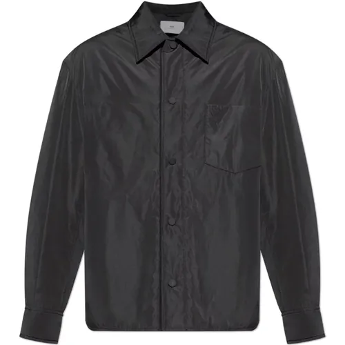 Light Jackets, male, , Size: M Insulated jacket with embroidered logo - Ami Paris - Modalova