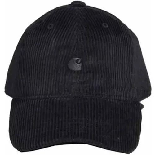 Schwarze Corduroy Baseballkappe mit Logo-Stickerei - Carhartt WIP - Modalova