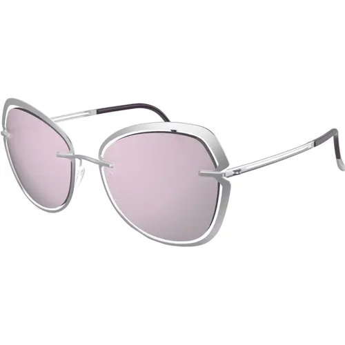 Sunglasses, female, , Size: ONE SIZE Grace 8180 Sunglasses Silver/Violet - Silhouette - Modalova