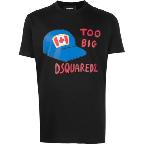 Cap Printed T-Shirt in , male, Sizes: M - Dsquared2 - Modalova