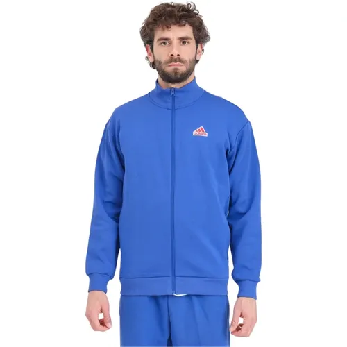 Elektrisch blauer Herren-Sweatshirt Future Icons , Herren, Größe: XS - Adidas - Modalova