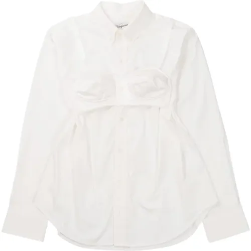 Geknöpftes Bh-Shirt in Weiß , Damen, Größe: M - Vaquera - Modalova