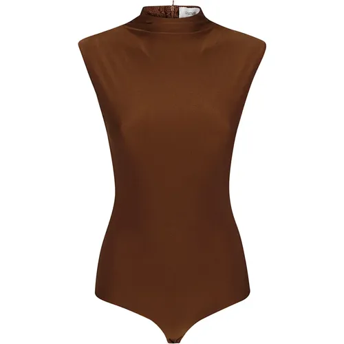 Glänzender Bodysuit mit Reißverschluss , Damen, Größe: L - Max Mara - Modalova