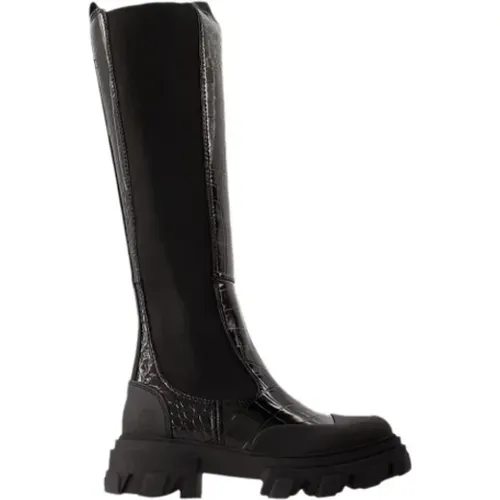 Leather boots , female, Sizes: 8 UK, 5 UK, 7 UK, 6 UK, 3 UK - Ganni - Modalova