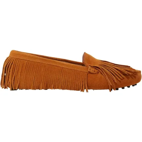 Zeitlose Eleganz: Maya Tan Suede Loafers , Damen, Größe: 39 EU - Scarosso - Modalova