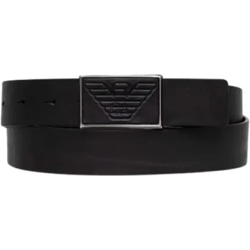 Belts, male, , Size: 90 CM Leather Belt with Leather Buckle - Emporio Armani - Modalova