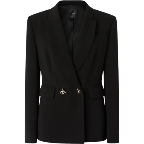 Blazers, female, , Size: 2XS Double-Breasted Cady Blazer with Metal Buttons - pinko - Modalova