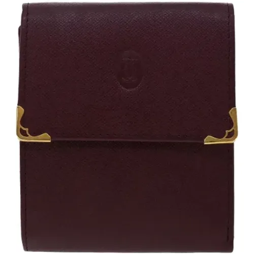 Pre-owned Wallets, female, , Size: ONE SIZE Burgundy Leather Cartier Wallet - Cartier Vintage - Modalova