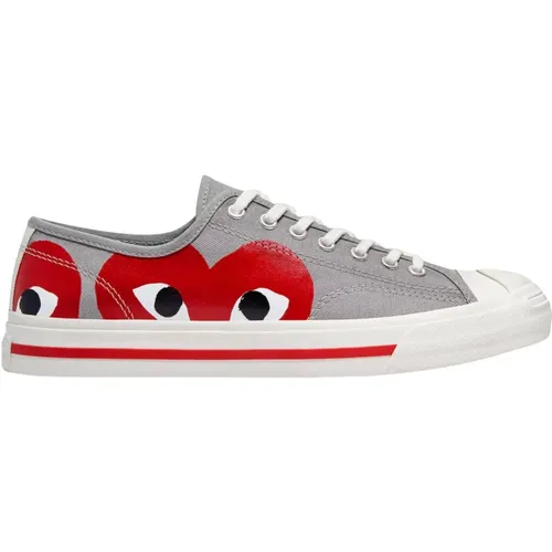 Limitierte Auflage CDG Jack Purcell Grau Rot , Herren, Größe: 36 1/2 EU - Converse - Modalova