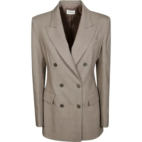 Blazers, female, , Size: S Double-Breasted Wool Blazer - P.a.r.o.s.h. - Modalova