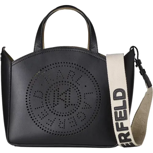 Handbags, female, , Size: ONE SIZE Perforated Circle Tote Bag - Karl Lagerfeld - Modalova